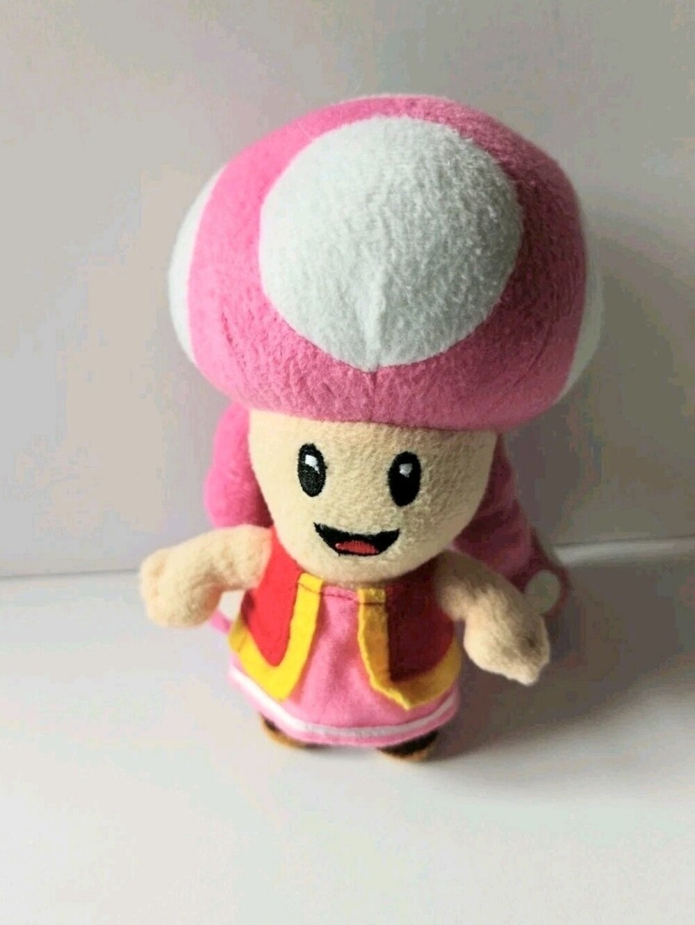 Nintendo Super Mario Toadette Plush Stuffed Toy 6 in Pink White Red Yellow